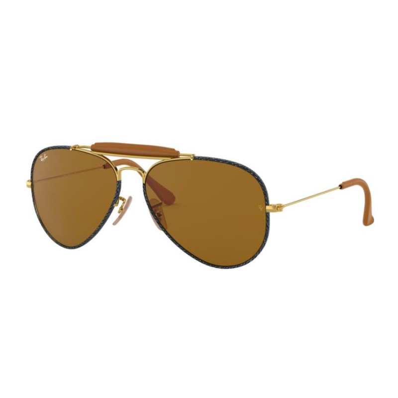 Ray-Ban RB 3422Q Aviator Craft 919233 Gold / Blue Jeans