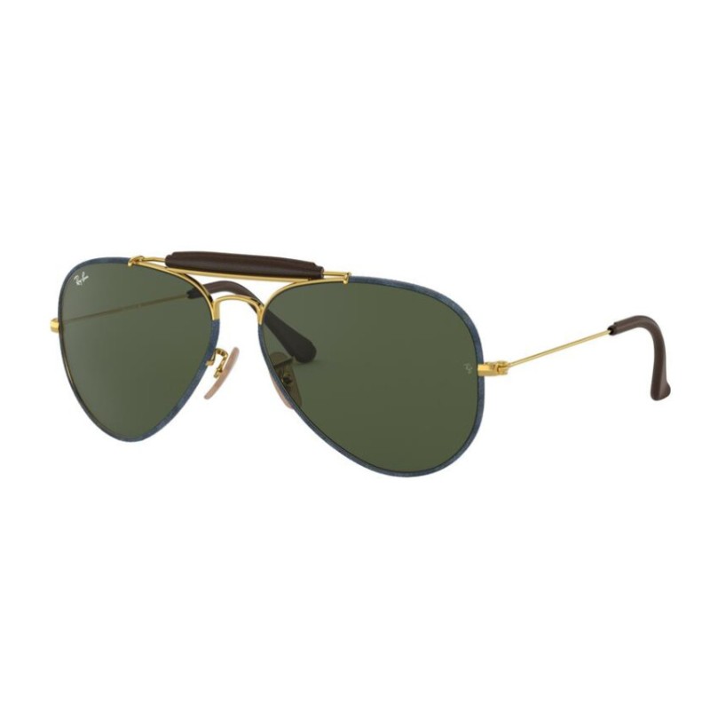 Ray-Ban RB 3422Q Aviator Craft 919431 Gold / Blue Jeans